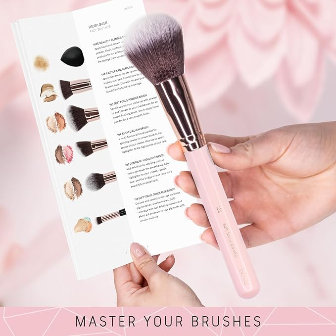 Niré Beauty 15piece Award Winning Pink Makeup Brushes: Pink Makeup Brush Set with Case, Makeup Sponge, Brush Cleaner, Guide, Gift Box-VivaGrace Women