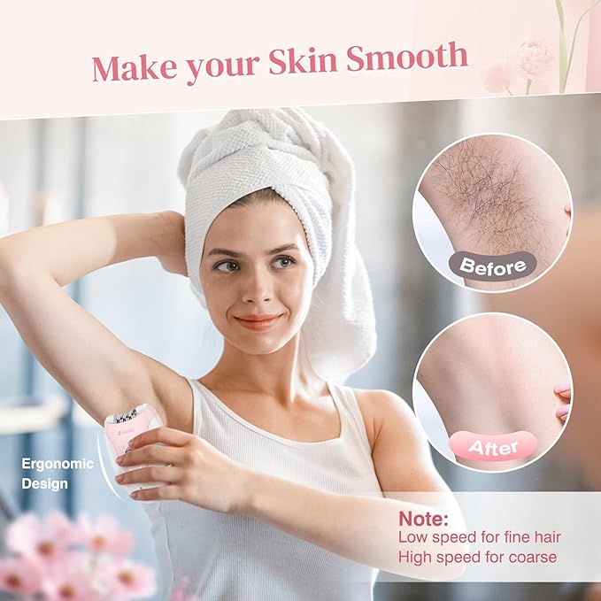 Epilator,Epilator for Women Facial Hair Removal Rechargeable,2 Speeds Hair Removal,HairRemoval Device with 36 Tweezers,Hair Removal forWomen Legs/Face/Bikini/Arms,Womens Electric Shaver Smooth Skin
