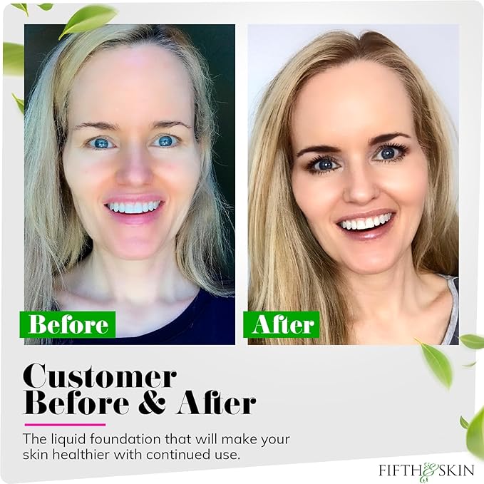 Fifth & Skin: Better’n Ur Skin Liquid Foundation (SANDY BEIGE) - Natural, Organic, Vegan, Cruelty-Free - Gluten-Free Beauty with Buildable Coverage and Palm-Free Luxury - 1 oz-VivaGrace Women