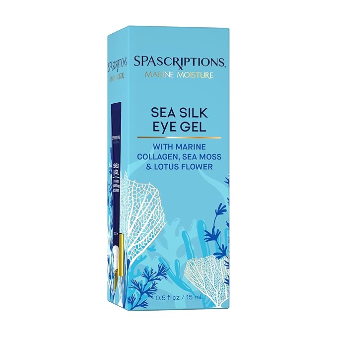 Spascriptions Marine Moisture Sea Silk Eye Gel, 0.5 fl oz (pack of 1), Under-Eye Gel Moisturizer with Natural Marine Collagen, Cruelty Free-VivaGrace Women
