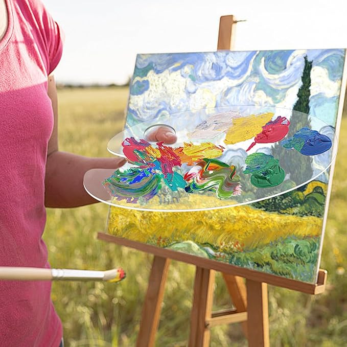 5PCS Acrylic Paint Palette Clear Paint Pallet,Transparent Non-Stick Oil Paint Palette with Protective Kraft for Craft DIY Art Painting Palette- Adults & Kids-VivaGrace Women