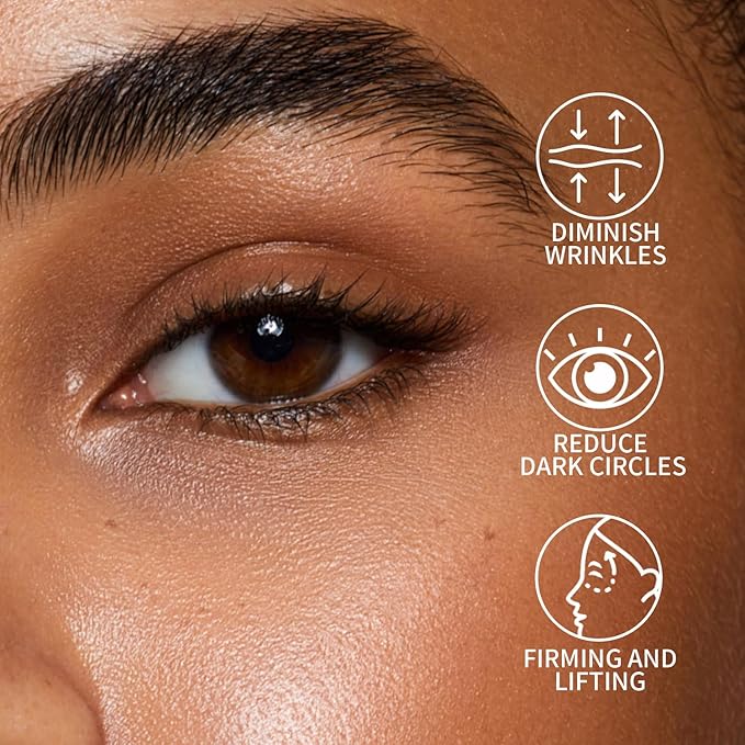 Anti-Aging Caffeine Eye Cream with Metallic Applicator, Eyebag Remover, Under Eye Cream Skin Care Anti-Wrinkles, Fine Lines, Dark Circles, 0.6 OZ-VivaGrace Women