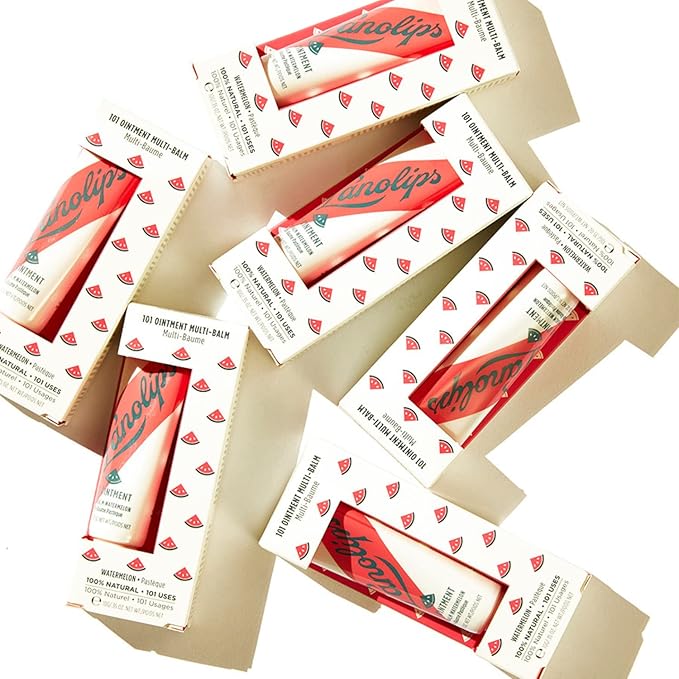 Lanolips 101 Ointment Multi-Balm, Watermelon - Fruity Lip Balm with Vitamin E Oil and Lanolin for Lip Hydration - Naturally Flavored Lanolin Lip Balm for Very Dry Lips - Dermatologist Tested (.35 oz)-VivaGrace Women