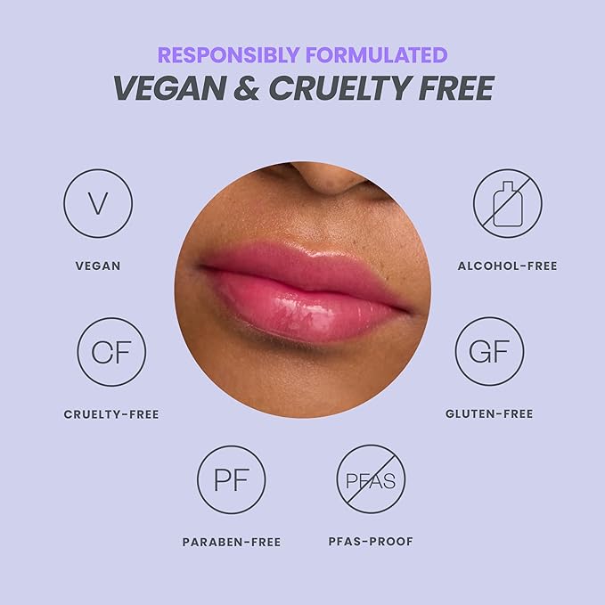 Wonderskin Lip Oil Rehab Serum - Color Changing Lip Oil from Clear to Pink - PH-activated, Non-sticky & Hydrating Tinted Serum for Dry Lips (Kissed)-VivaGrace Women