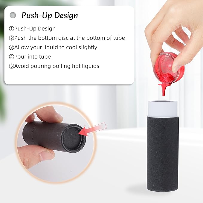 NICENEEDED 15 Pcs Paperboard Lip Balm Tubes, 0.4 Oz Kraft Paper Lipstick Tube, Cardboard Empty Deodorant Container Solid Perfume Tube Cosmetic Box for DIY Chapstick Deodorant Crayon-VivaGrace Women