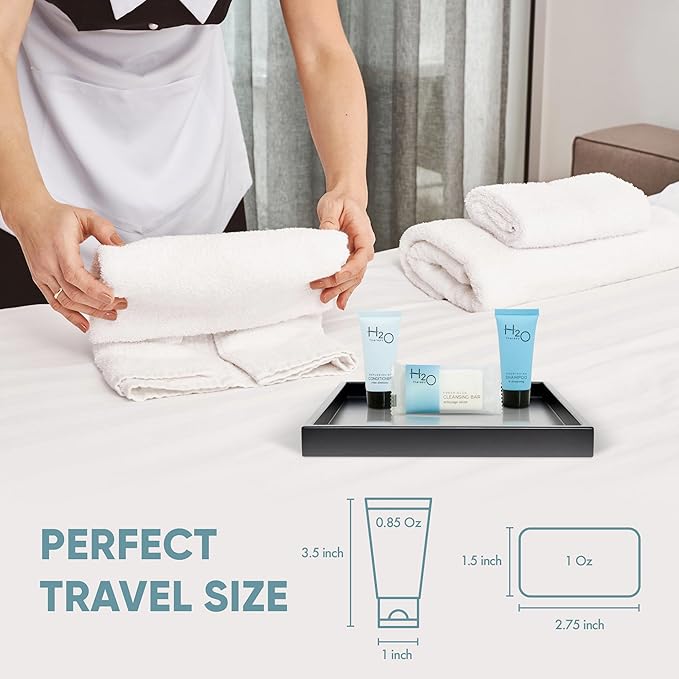 H2O Therapy Hotel Soaps and Toiletries Bulk Set | 1-Shoppe All-In-Kit Amenities for Hotels & Airbnb | 0.85 oz Hotel Shampoo & Conditioner, 1 oz Bar Soap Travel Size | 150 Pieces-VivaGrace Women