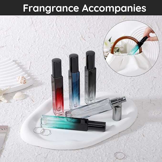 Segbeauty 0.34oz Refillable Perfume Bottle Travel, 5 Pack Glass Spray Bottles for Perfume, 10ml Empty Mini Fine Mist Cologne Travel Bottle, Portable Cologne Sprayer Atomizer with Refill Tool Kit-VivaGrace Women