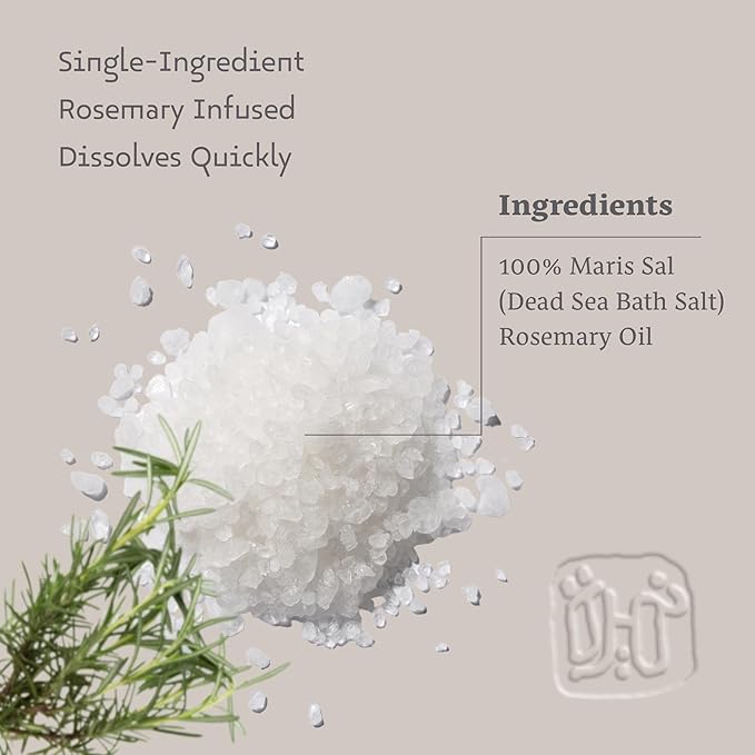 Dead Sea Salts for Soaking - Relaxing Salt Bath Soak for Body Rejuvenation - Natural Mineral Salts - Coarse Dead Sea Salt Bath Salts for Women & Men w/Rosemary Essential Oil (2.2lb)-VivaGrace Women