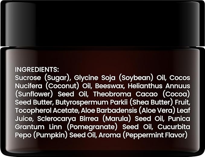 Brooklyn Botany Lip Scrub Exfoliator 1 oz – Lip Moisturizer for Dry Lips and Chapped Lips – Gentle Lip Exfoliator for Smooth and Brighter Lips – Peppermint Flavor-VivaGrace Women