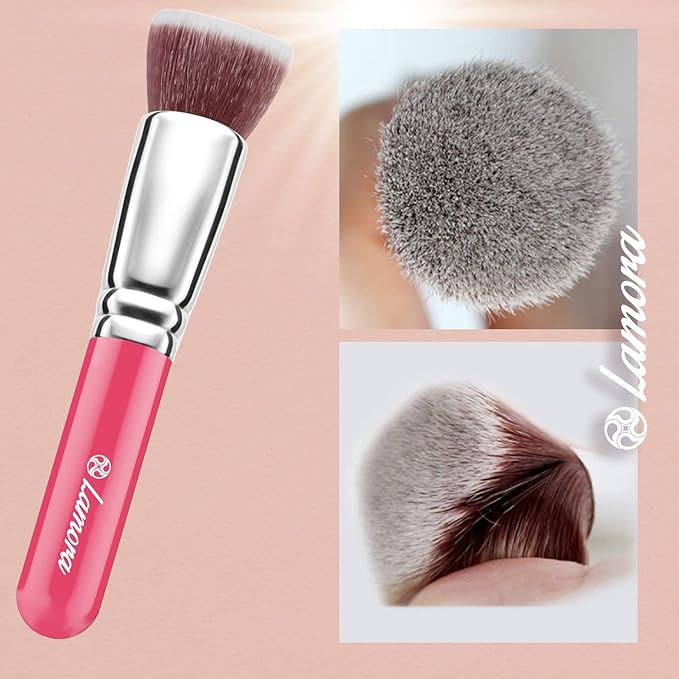 LAMORA Foundation Brush for Liquid Makeup - Kabuki Face Brush for Cream, Powder, Blush, and Concealer - Flat Top Blending, Buffing, Stippling Brush-VivaGrace Women