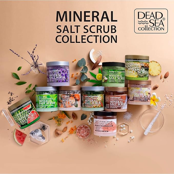 Dead Sea Collection Argan Salt Scrub – Exfoliating Body Scrub for Women – Moisturizing and Nourishing Skin – with Pure Oils and Dead Sea Minerals (23.28 Oz)-VivaGrace Women
