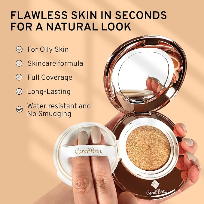 Shell Makeup Set - All in One Makeup Kit for Women with Compact BB Cream Powder, Eyeshadow Palette with Brown Shades, Eye Shadow Brush, Mascara, 3 Lipsticks, Necklace - Make Up Gift Set Box-VivaGrace Women