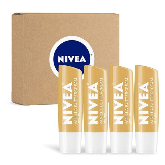 NIVEA Vanilla Buttercream Lip Care - All Day Moisturizing Lip Balm for Soft Lips - Pack of 4-VivaGrace Women