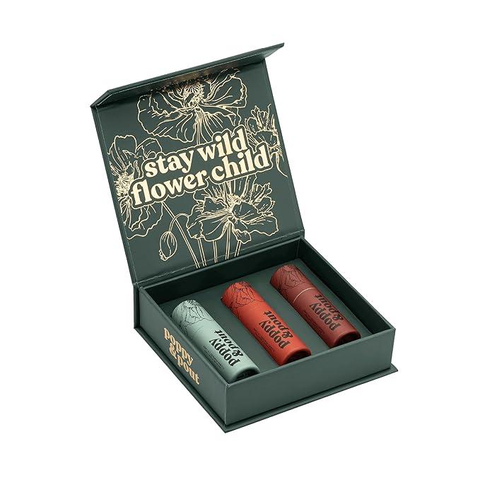 Jumbo Lip Balm Gift Set (3-Pack, Minty Flavors) | Poppy & Pout All Natural Lip Balms & Moisturizers | Hydrates with Beeswax, Vitamin E, Organic Coconut Oil | Cruelty-Free | Recyclable Cardboard Tube-VivaGrace Women