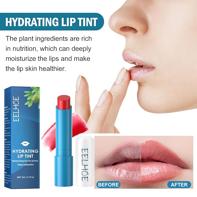 4Pcs Lip Tint Hydrating, Moisturizing Effect Tinted Lip Balm Repair Dry Lips Hydrating Strength Hydrating Lip Tint Lip Care Lip Gloss, Long-Lasting Non-sticky Natural Ingredients Lip Tint-VivaGrace Women