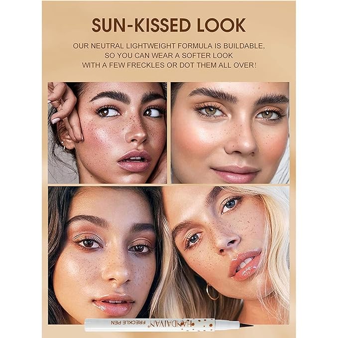 Freckle Pen 2 Colors, Natural Lifelike Freckle Makeup Pen Magic Freckle Color,Waterproof Longlasting Soft Dot Sopt Pen,for Natural Effortless Sunkissed Makeup-Chestnut&Dark Brown-VivaGrace Women
