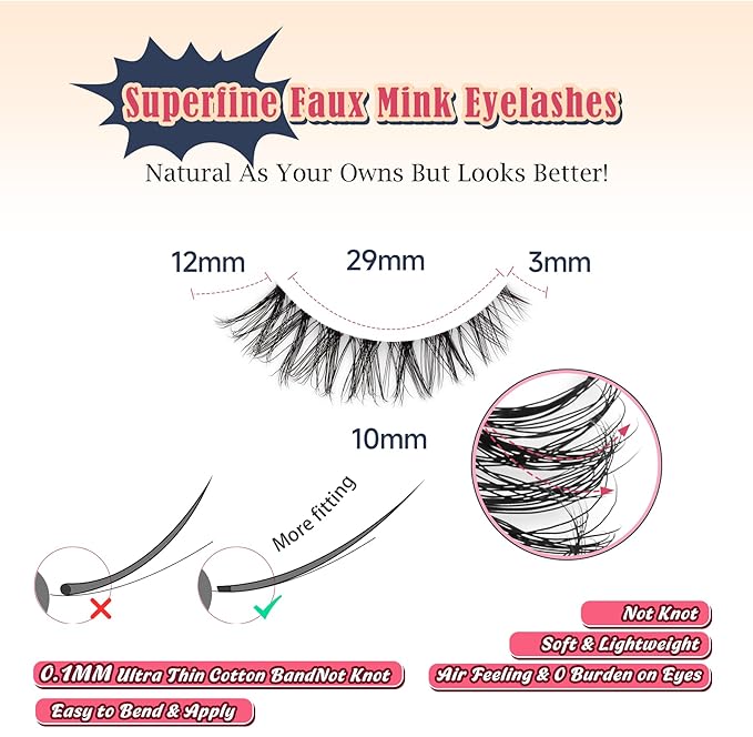 Cat Eyelashes Wispy False Eyelashes Natural 12mm Short Lashes with Thin Band Fake Eyelash 3D Volume Strip Lashes Siligli Eyelash Pack 7 Pair-VivaGrace Women