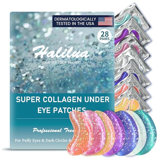 28 Pairs Under Eye Patches, Natural Collagen Eye Patches for Puffy Eyes, Under Eye Mask Patches for Face, Reduce Dark Circles, Fine Lines and Puffiness, Refreshes Your Skin, Eye Moisturizer Treatment-VivaGrace Women