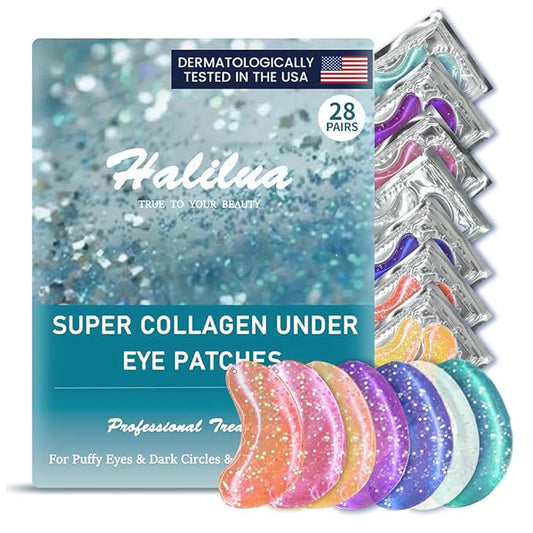 28 Pairs Under Eye Patches, Natural Collagen Eye Patches for Puffy Eyes, Under Eye Mask Patches for Face, Reduce Dark Circles, Fine Lines and Puffiness, Refreshes Your Skin, Eye Moisturizer Treatment-VivaGrace Women