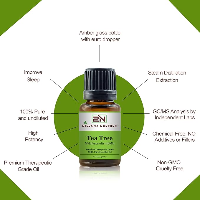 Tea Tree Essential Oil 100% Pure Premium Therapeutic Grade, Undiluted - Aromatherapy Diffuser for Calm and Relaxation, Skin Care, Hair Care-VivaGrace Women
