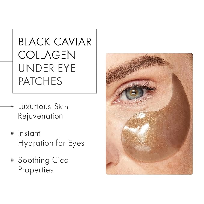 depology Black Caviar Under Eye Patches (30 Pairs), Anti-aging Hydrating Eye Mask for Wrinkles, Fine lines, Skincare with Hyaluronic Acid & Cica, Beauty & Personal Care-VivaGrace Women