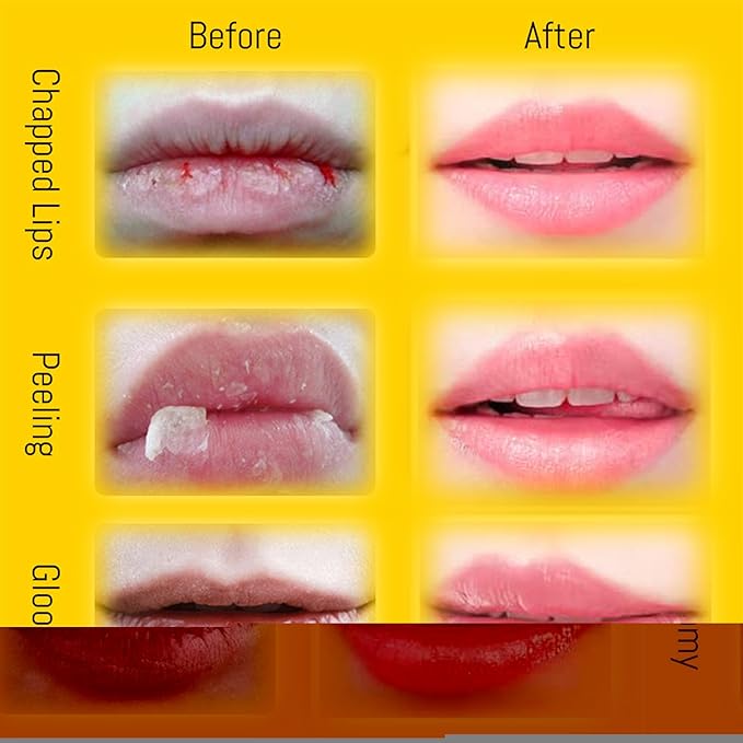 4PCS Lip Balm Honey Pot, Honey Pot Lip Balm for Dry Cracked Lips, Strawberry Lip Balm Scrubs Exfoliator & Moisturizer, Hydrating Lip Balm Honey Pot with Wand, Lip Sleeping Mask (4pcs)-VivaGrace Women