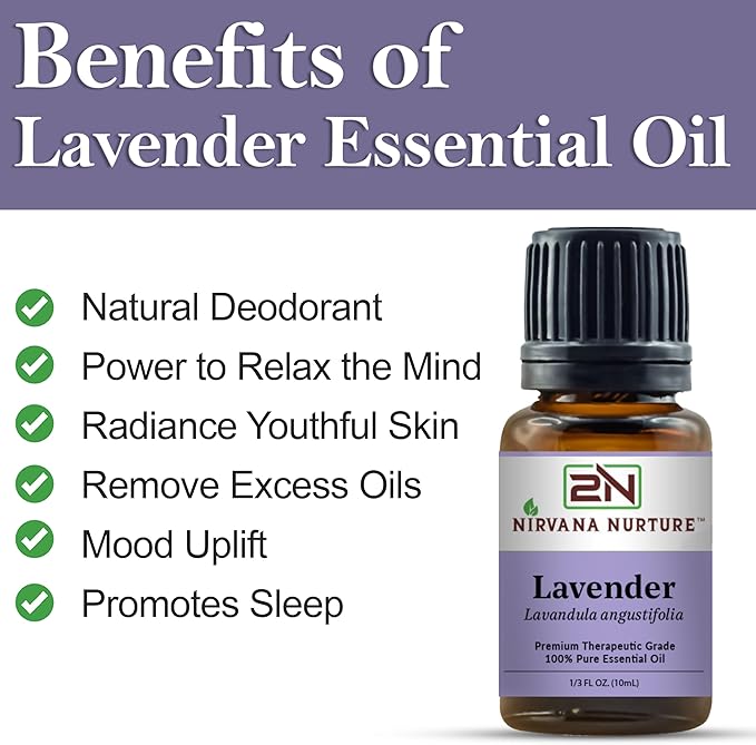 Lavender Essential Oil 100% Pure Premium Therapeutic Grade, Undiluted - Aromatherapy Diffuser for Calm and Relaxation, Skin Care, Hair Care-VivaGrace Women