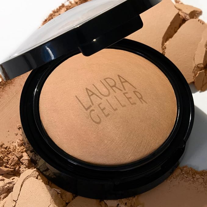 LAURA GELLER NEW YORK Baked Double Take Powder Foundation - Light - Buildable Medium to Full Coverage - Matte Finish-VivaGrace Women