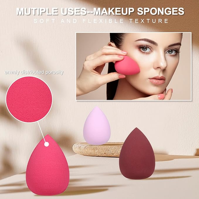 Foundation Liquid Full Coverage Matte Oil Control Concealer with Face Primer & Makeup Brush & Makeup Sponges-VivaGrace Women