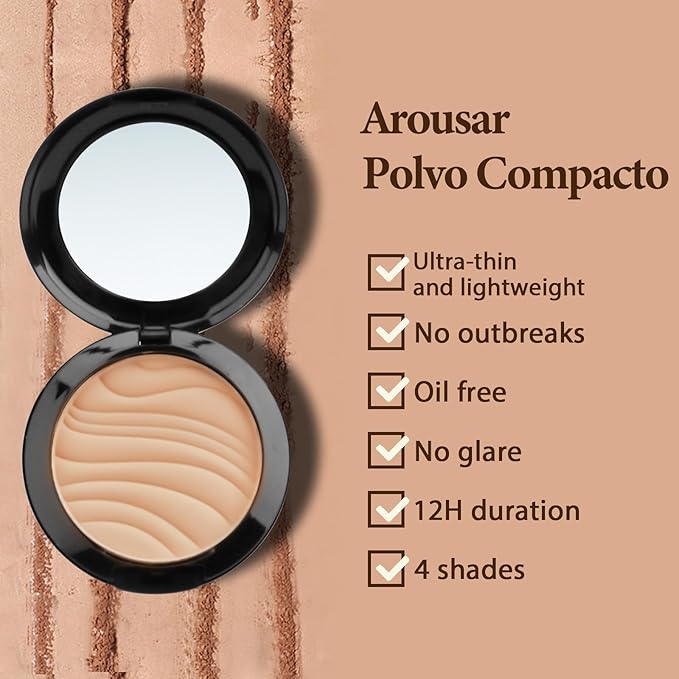 Pressed Face Powder, Flawless and Oil Control Pressed Setting Powder, Long Lasting Matte Finish 2# BEIGE 02-VivaGrace Women