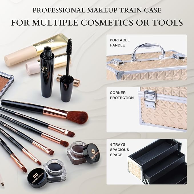 Color Nymph Professional Makeup Kits For Girls, Teenage Girls Makeup Kit with Storage Case Make Up Kit For Women Cosmetics Full Kit, Individual Packing Eyeshadow Blush Lipstick Mascara etc -Gold-VivaGrace Women