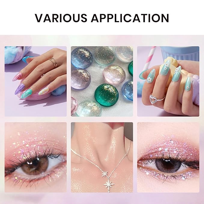 Beetles Glitter Gel Nail Polish Set, Pastel Pink Purple Blue 6 Colors Nebula Halo Chameleon Gel Polish Soak Off Uv Nail Lamp Gifts for Women-VivaGrace Women