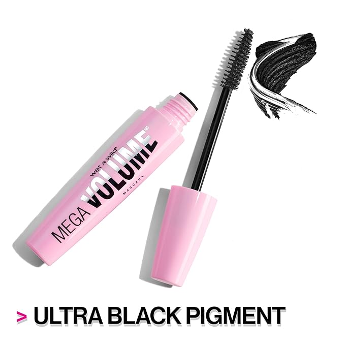 wet n wild Mascara Mega Volume - Vitamin E Enriched Volumizing, Smudge-Resistant Formula, Cruelty-Free, Gluten-Free, Sulfate-Free & Vegan - Black