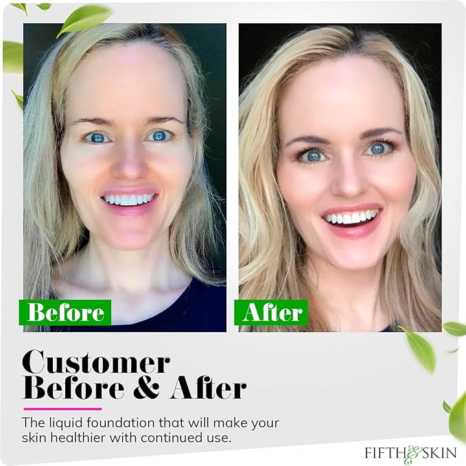 Fifth & Skin: Better’n Ur Skin Liquid Foundation (ROSE BEIGE) - Natural, Organic, Vegan, Cruelty-Free - Gluten-Free Beauty with Buildable Coverage and Palm-Free Luxury - 1 oz-VivaGrace Women