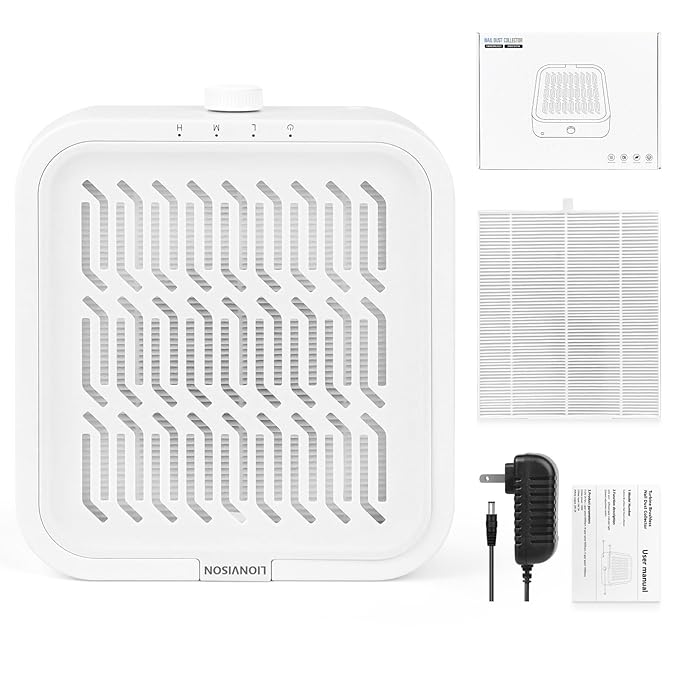 LIONVISON Nail Dust Collector for Salons: Vacuum Fan Dust Suction Machine for Beginners DIY - Manicure Pedicure Tool with Reusable Filter for Home-VivaGrace Women