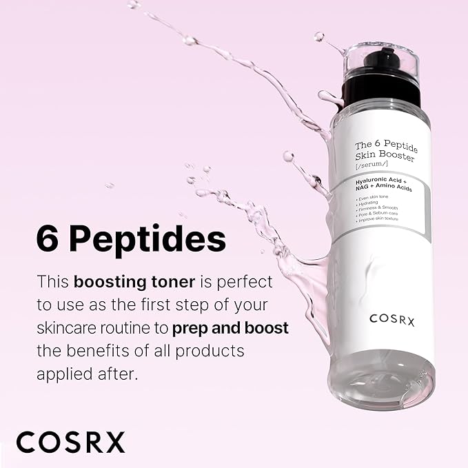COSRX 6X Peptide Collagen Booster Toner Serum 150mL/5.07 Fl.Oz, Skin Renewal Boosting Facial Essence, Niacinamide & Hyaluronic Acid for All Skin Types, Korean Skincare, Paraben Free-VivaGrace Women