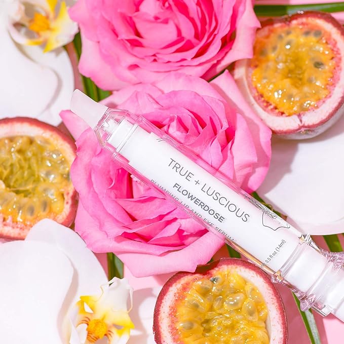True + Luscious Flowerdose Lip & Eye Serum – 2-in-1 Lip Plumping & Eye Serum for Dry Lips and Dark Circles – Intensely Hydrating, Anti-Aging Formula – 0.5 oz-VivaGrace Women