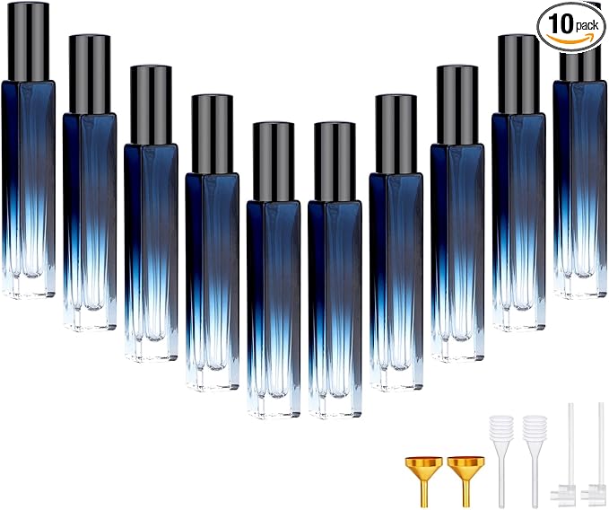 Segbeauty 10 Packs Perfume Bottles Empty, 10ml Refillable Portable Cologne Sprayer, 0.34oz Glass Spray Bottles for Dispensing Perfume, Mini Travel Size Perfume Atomizer Sample Container for Frangrance-VivaGrace Women