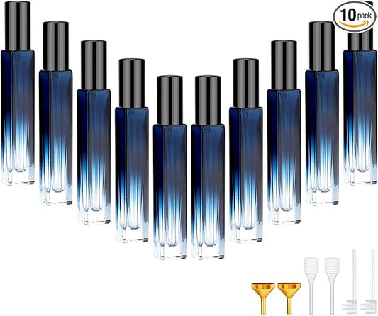 Segbeauty 10 Packs Perfume Bottles Empty, 10ml Refillable Portable Cologne Sprayer, 0.34oz Glass Spray Bottles for Dispensing Perfume, Mini Travel Size Perfume Atomizer Sample Container for Frangrance-VivaGrace Women