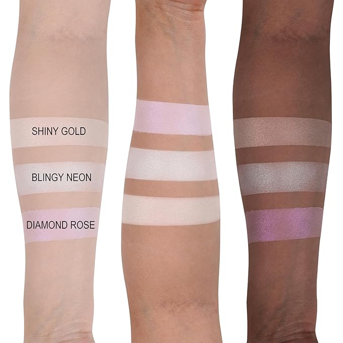Face Highlighters Exquisite 3D Texture Luminizers Palette, Shiny Holographic Contour Makeup Illuminator Highly Pigment for Body Cheek Eyebrow Nose Chin Lip Glossy Shimmer Contouring Palette-VivaGrace Women