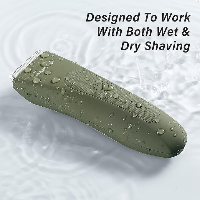 MANSPOT Manscape Hair Finishing Trimmers, Pubic Hair Trimmer for Men and Women, Electric Ball Trimmer Pubic Shaver,Hypoallergenic Ceramic Blade Heads,Waterproof Wet/Dry Groin Shaver,20 Times Usage-VivaGrace Women
