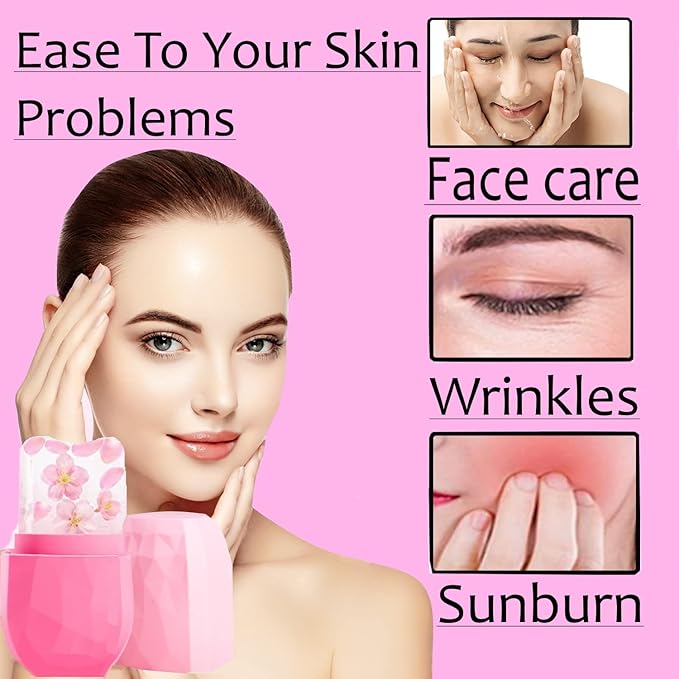 Ice Roller for Face & Eye Puffiness Relief - Enhance Your Natural Glow with Face Ice Roller, Ice Mold for Face with New Leak-Proof Design, Reusable Ice Face Roller-Gift for Women-VivaGrace Women