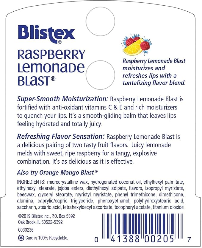 Blistex Raspberry Lemonade Blast Lip Protectant - 0.15oz Value Pack of 12-VivaGrace Women