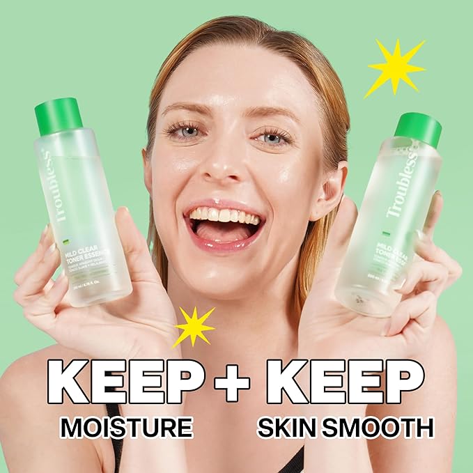Troubless Mild Clear Toner Essence - Tea Tree Facial Toner for All Skin Types | Hydrating Skin Toner, Daily Skin Care (6.76 fl oz)-VivaGrace Women