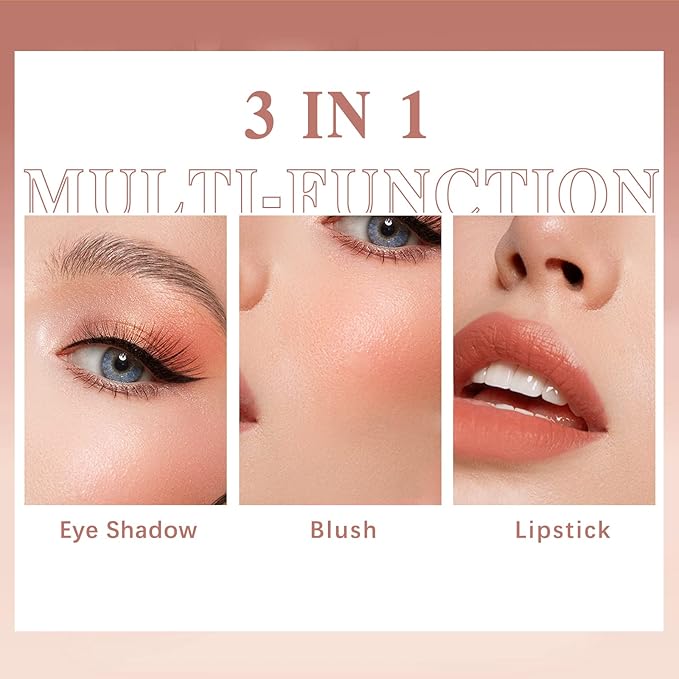 Cream Blush Stick for Cheeks Makeup,Waterproof Blush Face Stick Multi-Use Lip and Cheek Tint,Matte Finish Lightweight Easy to Blend Natural Cream Blusher Makeup for All Skin Tones-Coral Red-VivaGrace Women