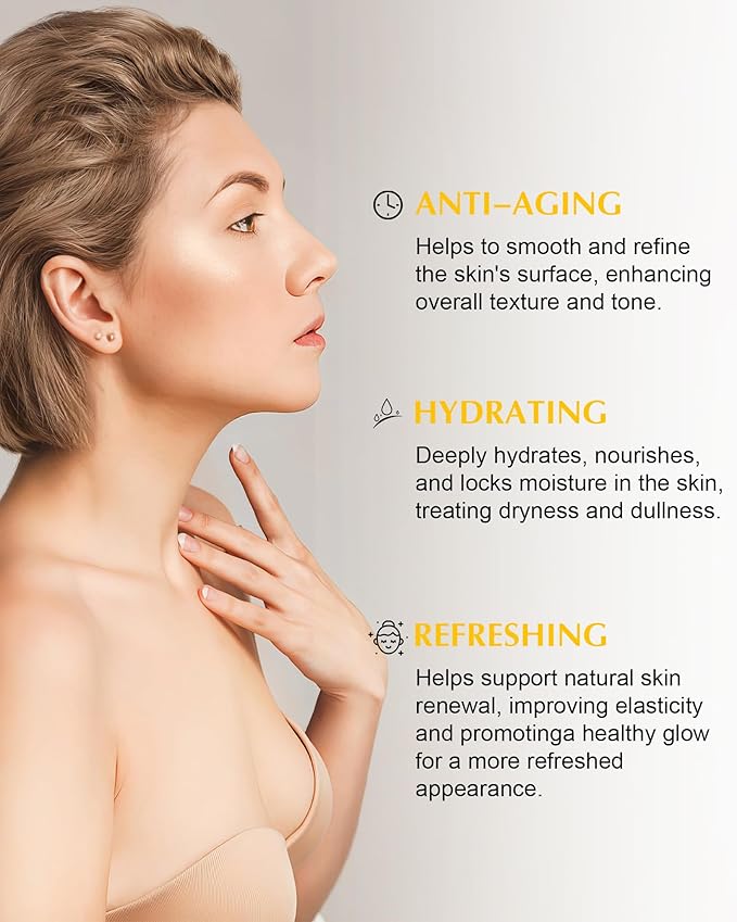 Neck Firming Cream with 3% Retinol - Hyaluronic Acid, Anti-Wrinkle Treatment, Skin Tightening Cream for Face, Neck, Chest & Décolleté-VivaGrace Women