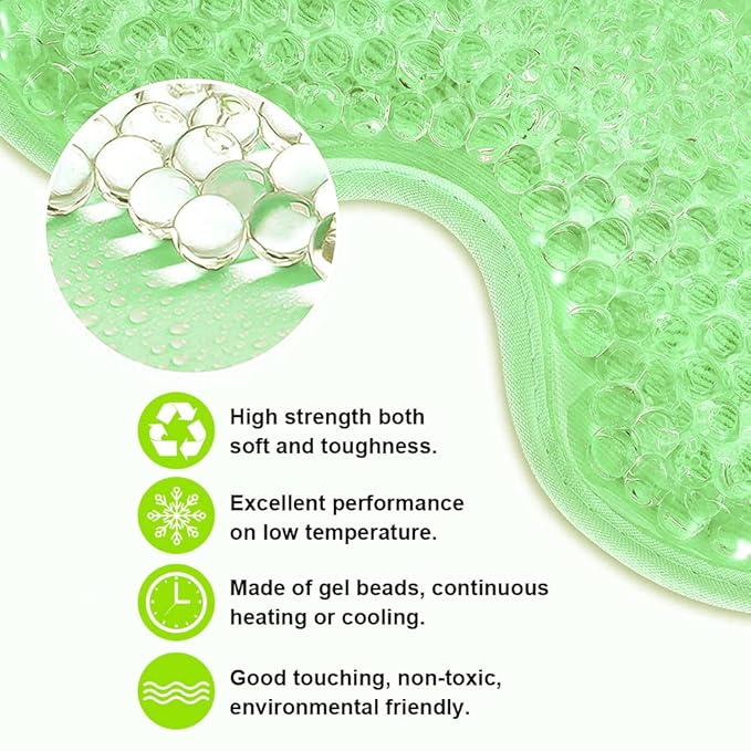 Cooling Eye Mask Gel Eye Mask Reusable Cold Eye Mask for Puffy Eyes, Eye Ice Pack Eye Mask with Soft Plush Backing for Dark Circles, Migraine, Stress Relief-VivaGrace Women