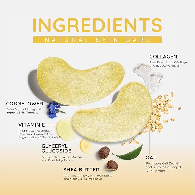 Enaskin Naturals Under Eye Patches for Dark Circles: Premium Gels Pads - Reduce Eye Bags, Wrinkles & Puffy - Skin Treatment Advanced Mask - Anti Aging & Face Moisturizer For Women, 10 Pairs (Black)-VivaGrace Women