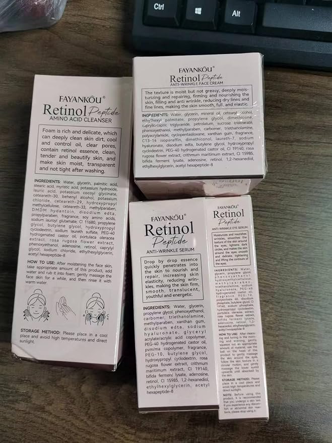Retinol Skin Care Set, 4Pcs Anti Aging Skin Care Sets for Women, Include Retinol Face Cream Eye Cream Serum and Glycolic Acid 7%, Reduce Wrinkles, Promote Collagen Production Restore Skin Elasticity-VivaGrace Women