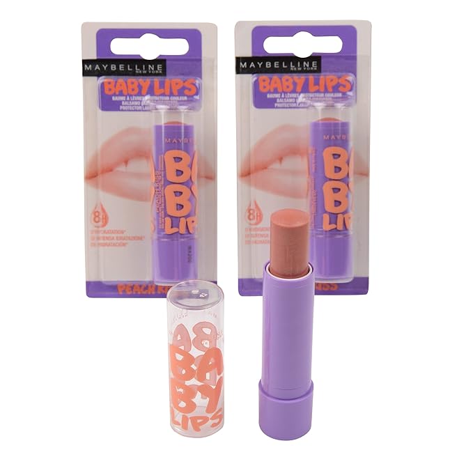 Maybelline Baby Lips Moisturizing Lip Balm SPF 20, Peach Kiss 0.15 oz (Pack of 2)-VivaGrace Women